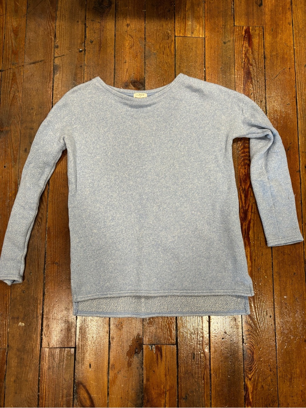 J. Crew Heathered Light Blue Crewneck Sweater